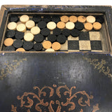 c. 1810 Georgian Double Sided Game Board in Dovetail Box