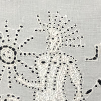 Wonderful Antique French Hand-embroidered Figurative Doily: Soleil