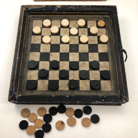 c. 1810 Georgian Double Sided Game Board in Dovetail Box