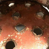 Fantastically Beautiful Primitive Footed Metal Sieve or Cooker