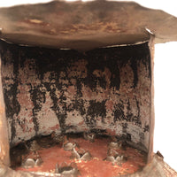 Fantastically Beautiful Primitive Footed Metal Sieve or Cooker
