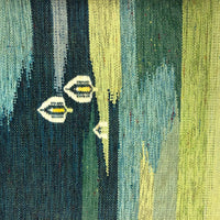 Japanese Woven Wool Textile in Greens and Blues