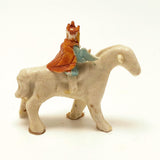 Tiny Ceramic Figure on Horseback, Presumed Chinese