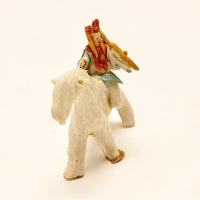 Tiny Ceramic Figure on Horseback, Presumed Chinese