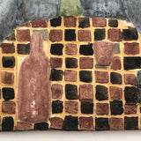 Ken Goldstrom 1975 Man with Dink and Cigarettes Ceramic Bas Relief Tile