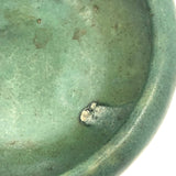 Matte Green Arts and Crafts Pottery Low Rounded Bulb Bowl