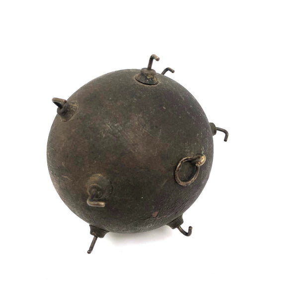 Curious Old Gold Ball with Hooks All Over