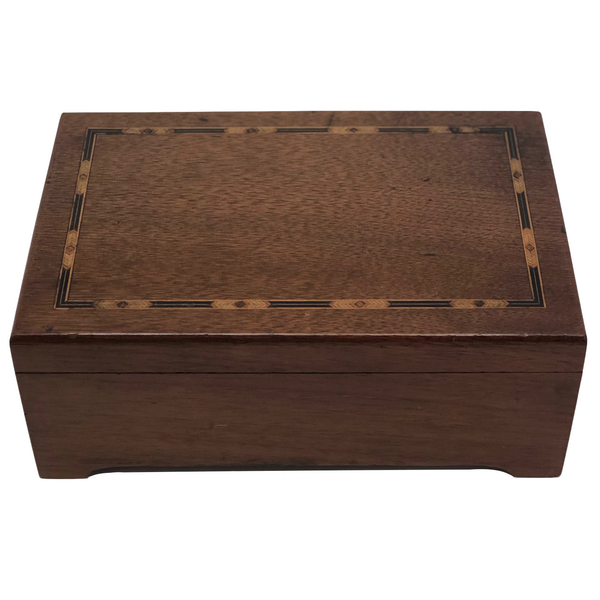 Wooden Jewelry Box / Music Box with Inlaid Border
