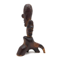 Funky Three Headed Folk Art Carving