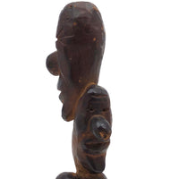 Funky Three Headed Folk Art Carving