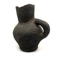 Gorgeous Very Old Corrugated Pottery Pitcher - Presumed Early Anasazi or Mongollan