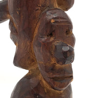 Funky Three Headed Folk Art Carving