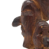 Funky Three Headed Folk Art Carving