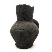 Gorgeous Very Old Corrugated Pottery Pitcher - Presumed Early Anasazi or Mongollan