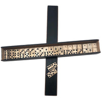 Partial Set of Beautiful Antique Handmade Bone Dominoes in Very Long Slidetop Box