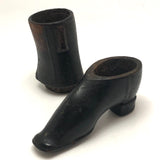 Antique Two Piece Treen Snuff Box + Match Safe in the Form of a Boot