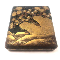 Stunning, Very Fine Antique Japanese Lacquer Writing Box with Inlaid Pearls