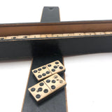 Partial Set of Beautiful Antique Handmade Bone Dominoes in Very Long Slidetop Box
