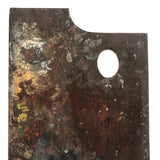 Square Edged 12 7/8" Inch Presumed Antique Wooden Painters Palette 