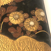 Stunning, Very Fine Antique Japanese Lacquer Writing Box with Inlaid Pearls