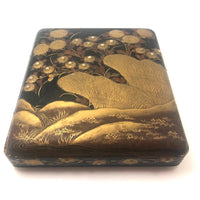 Stunning, Very Fine Antique Japanese Lacquer Writing Box with Inlaid Pearls