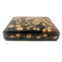 Stunning, Very Fine Antique Japanese Lacquer Writing Box with Inlaid Pearls