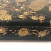 Stunning, Very Fine Antique Japanese Lacquer Writing Box with Inlaid Pearls