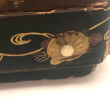 Stunning, Very Fine Antique Japanese Lacquer Writing Box with Inlaid Pearls