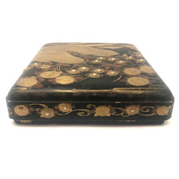 Stunning, Very Fine Antique Japanese Lacquer Writing Box with Inlaid Pearls