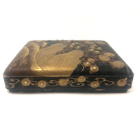 Stunning, Very Fine Antique Japanese Lacquer Writing Box with Inlaid Pearls