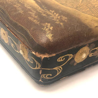 Stunning, Very Fine Antique Japanese Lacquer Writing Box with Inlaid Pearls