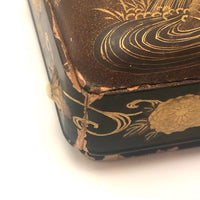 Stunning, Very Fine Antique Japanese Lacquer Writing Box with Inlaid Pearls