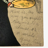 Hold to Light Postcard with Pencil Drawing on Top and Message for Rosey