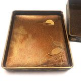 Stunning, Very Fine Antique Japanese Lacquer Writing Box with Inlaid Pearls
