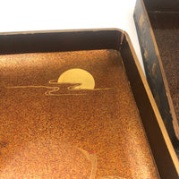 Stunning, Very Fine Antique Japanese Lacquer Writing Box with Inlaid Pearls