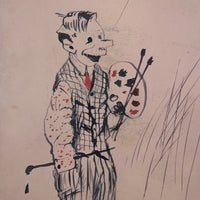 I'm Painting You a Picture, Antique Hand-painted Postcard Signed Drake
