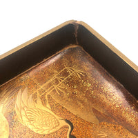 Stunning, Very Fine Antique Japanese Lacquer Writing Box with Inlaid Pearls