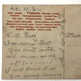 Hold to Light Postcard with Pencil Drawing on Top and Message for Rosey