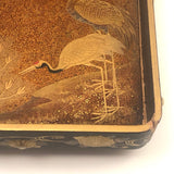 Stunning, Very Fine Antique Japanese Lacquer Writing Box with Inlaid Pearls