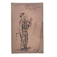 I'm Painting You a Picture, Antique Hand-painted Postcard Signed Drake