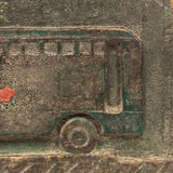 Bus and Tree, Wonderful Nepalese Carved and Painted Wooden Panel