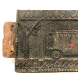Bus and Tree, Wonderful Nepalese Carved and Painted Wooden Panel