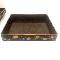 Stunning, Very Fine Antique Japanese Lacquer Writing Box with Inlaid Pearls