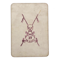 17 or Glory, Skull and Crossbones Antique English Single Playing Card