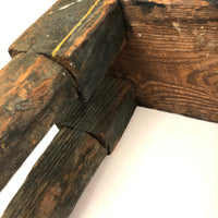 Wonderfully Sculptural Primitive Green Painted Wooden Stool
