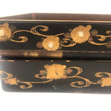 Stunning, Very Fine Antique Japanese Lacquer Writing Box with Inlaid Pearls