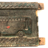 Bus and Tree, Wonderful Nepalese Carved and Painted Wooden Panel