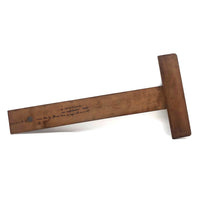 Lovely Old Wooden T-Square with Mirror Writing