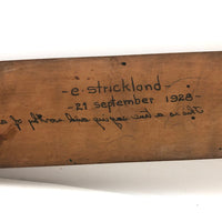 Lovely Old Wooden T-Square with Mirror Writing