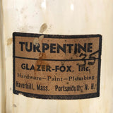Pair of Early 20th C. Glass Turpentine Bottles with Great Labels